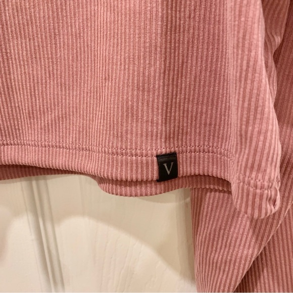 Victoria’s Secret Dusty Rose Pink Ribbed Cropped Long Dolman Sleeves Top - Picture 3 of 7